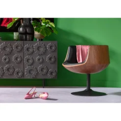 Chaise pivotante Club noyer