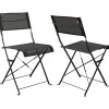 Chaise pliante Balcony noir (2/Set)