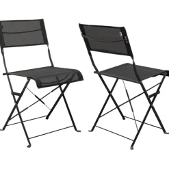 Chaise pliante Balcony noir (2/Set)