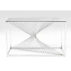 Console Laser argenté - verre clair 120x40