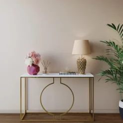 Console Miami Loft doré 120cm