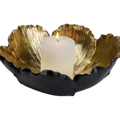 Coupe décorative Flower Bloom noir-doré Ø25cm