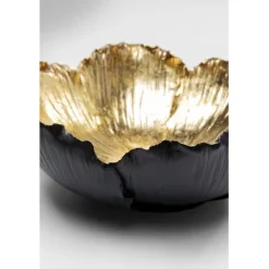 Coupe décorative Flower Bloom noir-doré Ø25cm