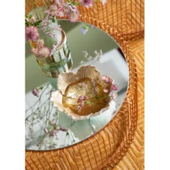 Coupe décorative Flower Bloom crème-doré Ø20cm