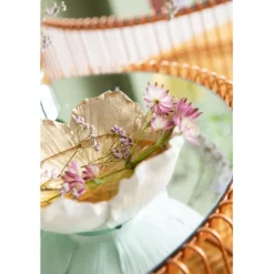 Coupe décorative Flower Bloom crème-doré Ø20cm