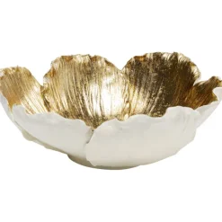 Coupe décorative Flower Bloom crème-doré Ø25cm