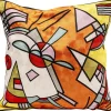 Coussin Art Line orange 50x50cm