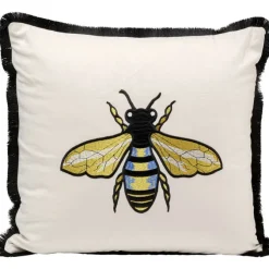 Coussin Bee blanc 45x45cm