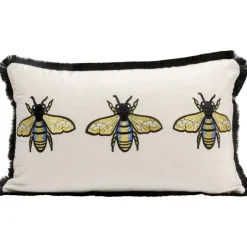 Coussin Bees blanc 50x30cm