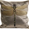 Coussin Glitter Dragenfly marron 40x40cm