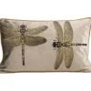 Coussin Glitter Dragonfly marron 50x30cm