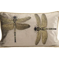 Coussin Glitter Dragonfly marron 50x30cm