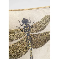 Coussin Glitter Dragonfly marron 50x30cm
