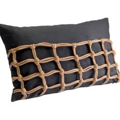 Coussin Grete Plaid noir 50x30cm