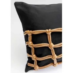 Coussin Grete Plaid noir 50x30cm