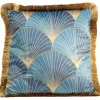 Coussin Leaves Fringe 45x45cm