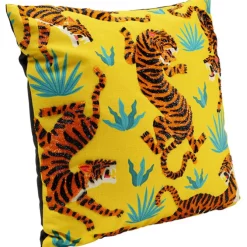Coussin Tiger Love jaune 45x45cm