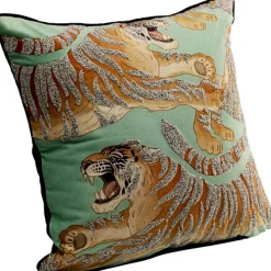 Coussin Tiger Love vert menthe 45x45cm