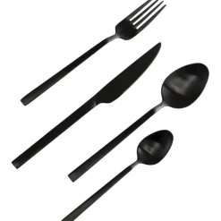 Couverts Gloria noir (16-pcs)