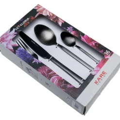 Couverts Gloria noir (16-pcs)