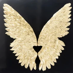Décoration murale Wings doré Black 120x120cm
