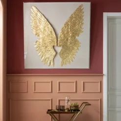 Décoration murale Wings doré White 120x120cm