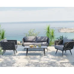 Ensemble de sièges Rimini anthracite (4-pcs.)