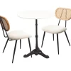 Ensemble table/chaises Bistro Rosalie crème (3/par