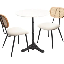 Ensemble table/chaises Bistro Rosalie crème (3/par