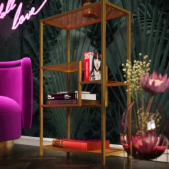 Etagère Loft doré 100x60
