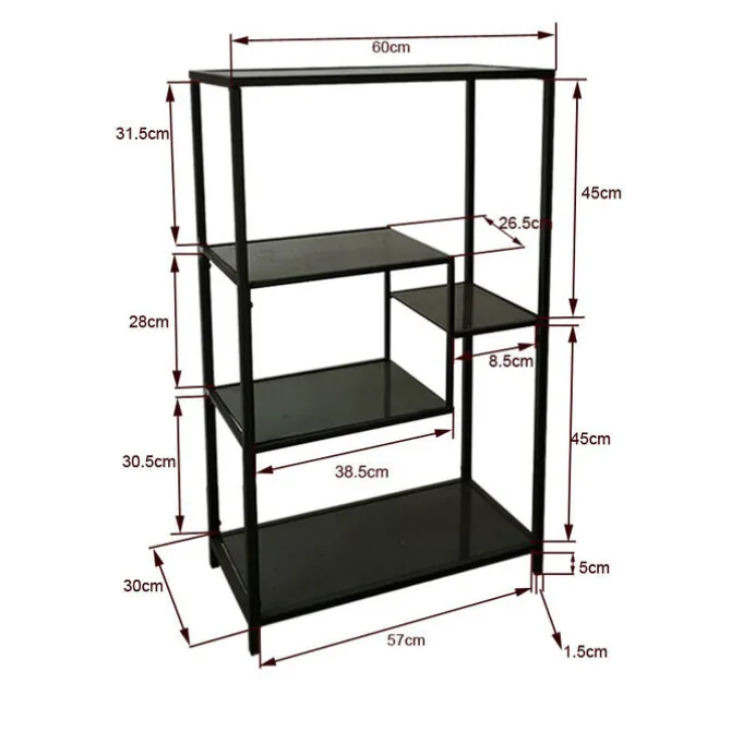 Etagère Loft doré 100x60