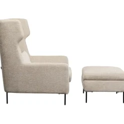 Fauteuil + tabouret Quinn High beige