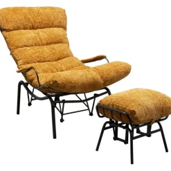 Fauteuil + tabouret Vienna Swing jaune