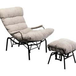 Fauteuil + tabouret Vienna Swing beige