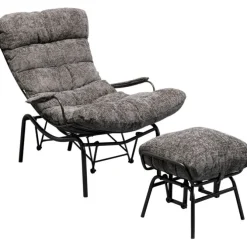 Fauteuil + tabouret Vienna Swing gris