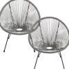 Fauteuil Acapulco gris (set de 2)