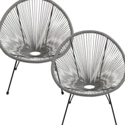 Fauteuil Acapulco gris (set de 2)