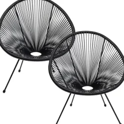 Fauteuil Acapulco Mono noir (set de 2)