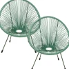 Fauteuil Acapulco Mono vert (set de 2)