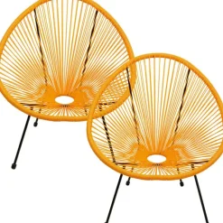 Fauteuil Acapulco orange (set de 2)