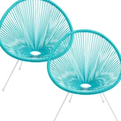 Fauteuil Acapulco turquoise (set de 2)