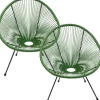 Fauteuil Acapulco vert (set de 2)