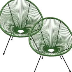 Fauteuil Acapulco vert (set de 2)