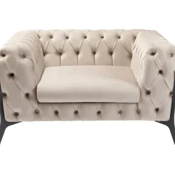 Fauteuil Bellissima velours taupe 120cm