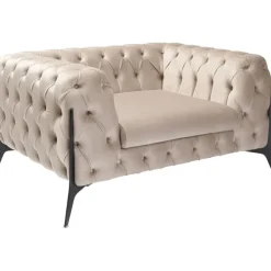 Fauteuil Bellissima velours taupe 120cm