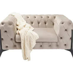 Fauteuil Bellissima velours taupe 120cm