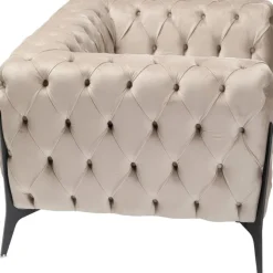 Fauteuil Bellissima velours taupe 120cm