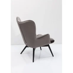 Fauteuil Black Vicky velours gris