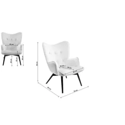 Fauteuil Black Vicky velours gris
