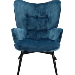 Fauteuil Black Vicky velours pétrole
